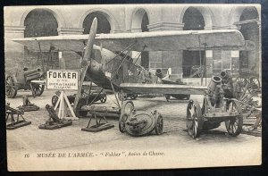 Mint France Real Picture Postcard WWI Army Museum Fokker Hunting Airplane