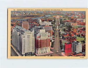 Postcard Parkway From City, Showing Art Museum, Philadelphia, Pennsylvania