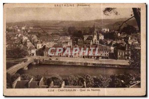 Old Postcard Brittany Finistere Chateaulin Quai de Nantes