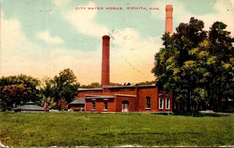 Kansas Wichita City Water Works 1910 Curteich