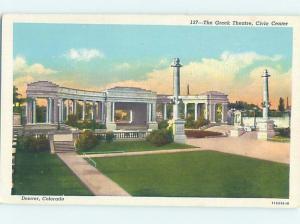 Unused Linen GREEK THEATER Denver Colorado CO H5246