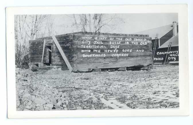 RPPC Remains of Old Territorial Idaho City Jail, Idaho, ID, ANSCO Real Photo