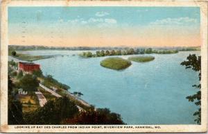 Looking up Bay Des Charles from Indian Point, Riverview Park, Hannibal, Mo. 1922