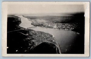 Canada Postcard Aerial View of The Pas Manitoba c1920’s Antique RPPC Photo