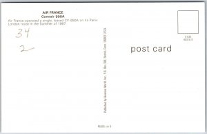 Airplane Air France Convair 990A Single-Leased CV-990A Paris London Postcard