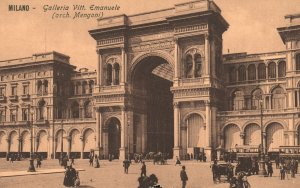 Vintage Postcard Milano Galleria Vitt. Emanuele Arch Mengoni Milan Italy