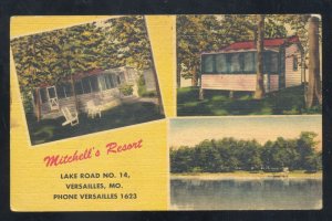 VERSAILLES MISSOURI MITCHELLS RESORT VINTAGE LINEN ADVERTISING POSTCARD