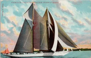 Famous Jachts Eduna Empress of Germany Boat Sailboat Yacht Unused Postcard G81