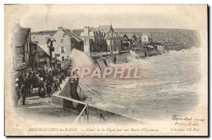 Old Postcard Arromanches Les Bains Appearance De La Digue For A Maree d & # 3...