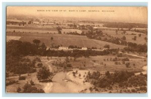 Birds Eye View of St. Mary's Camp, Memphis, Michigan Vintage Postcard P7 