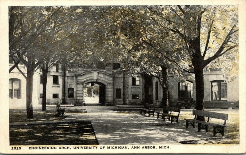 Vtg 1900s University of Michigan Engineering Arch Ann Arbor Michigan MI Postcard