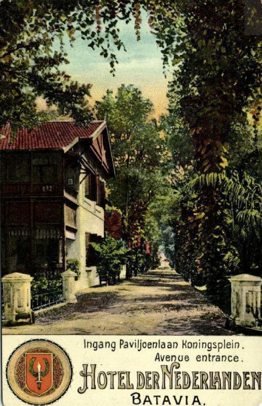 indonesia, JAVA BATAVIA, Entrance Hotel der Nederlanden (1910s) Postcard