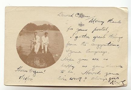 Real Photo, Two Men in Boat, Used 1904