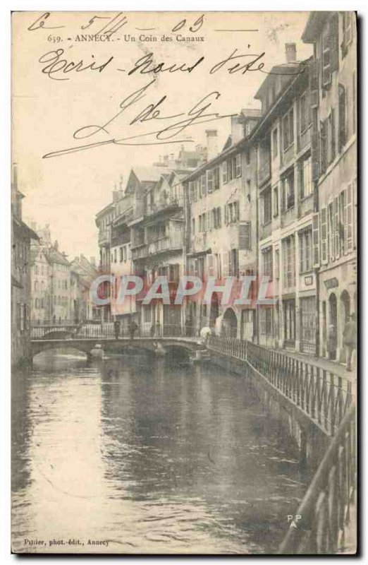 Annecy Old Postcard A corner channels