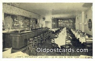 Larre's Cafe & Restaurant, New York City, NYC USA Unused crease right bottom ...