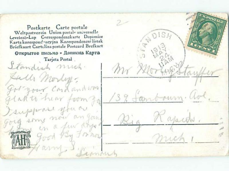 Pre-Linen Comic MAN HAVING A DRINK ON THE DOGHOUSE AB8717