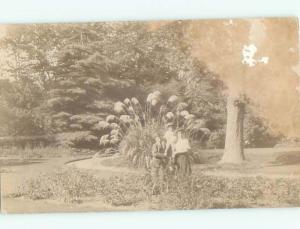 Old rppc GROUP OF PEOPLE Great Postcard AB1278