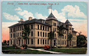 Fargo North Dakota~Agricultural College~Ceres Hall Dorm~USA Flag~c1910 Postcard