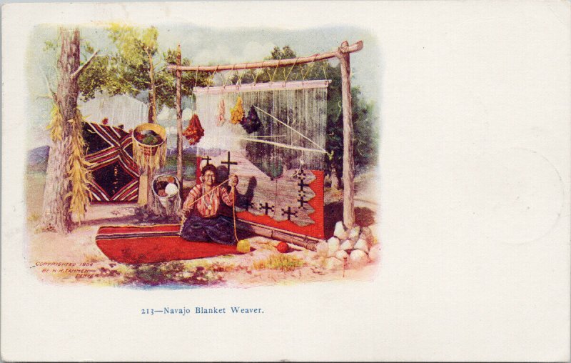 Navajo Blanket Weaver Native American Woman Tammen Postcard G38