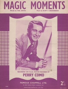 Magic Moments Perry Como Vintage Sheet Music