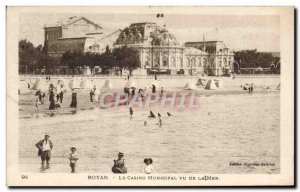 Old Postcard Royan Casino Municipal Seen From The Sea