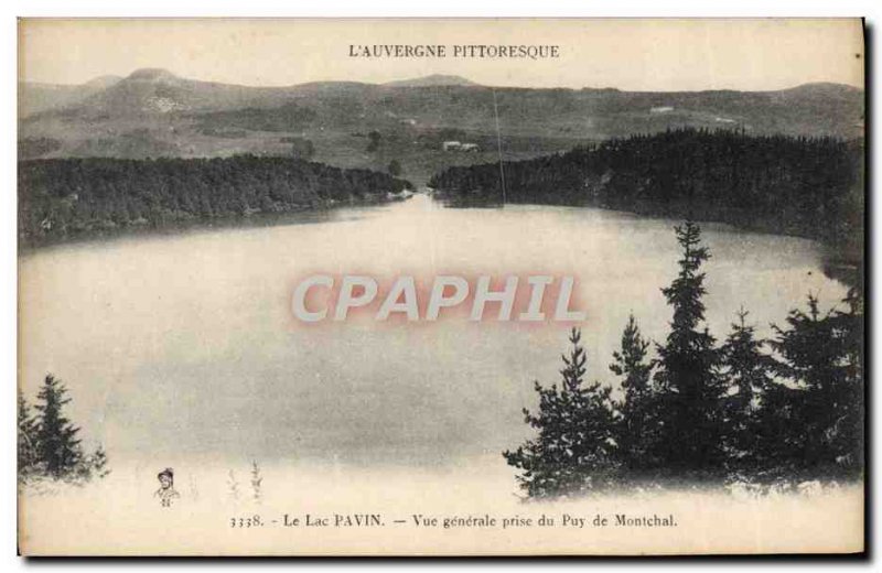 Old Postcard L & # 39Auvergne Picturesque Lake Pavin General view taken of th...