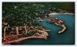 c1950's Air Photo Rockport Harbor Cape Ann Massachusetts MA Vintage Postcard