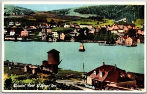 General View of Gaspe Quebec Canada Lake Houses Mountain Trees Postcard