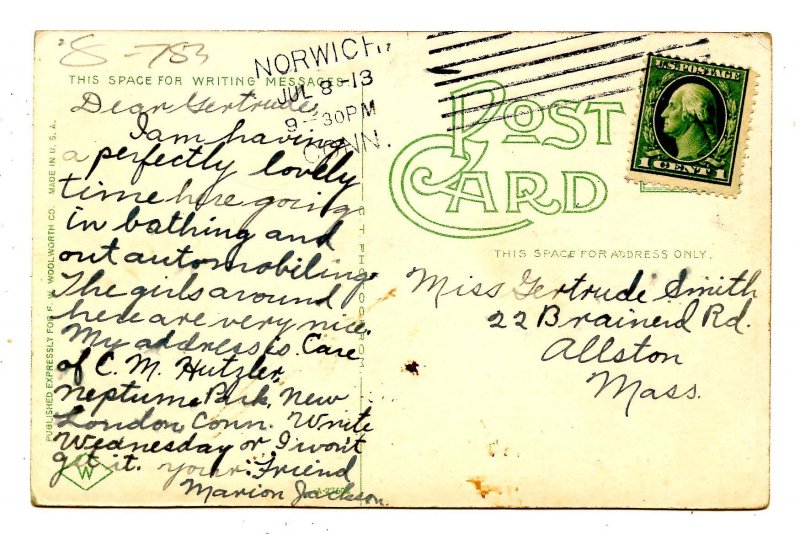 CT - New London. Ocean Beach, Pier & Bathing Beach