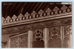 RPPC CANON PYON section of church screen HEREFORDSHIRE UK W.A. Call  Postcard