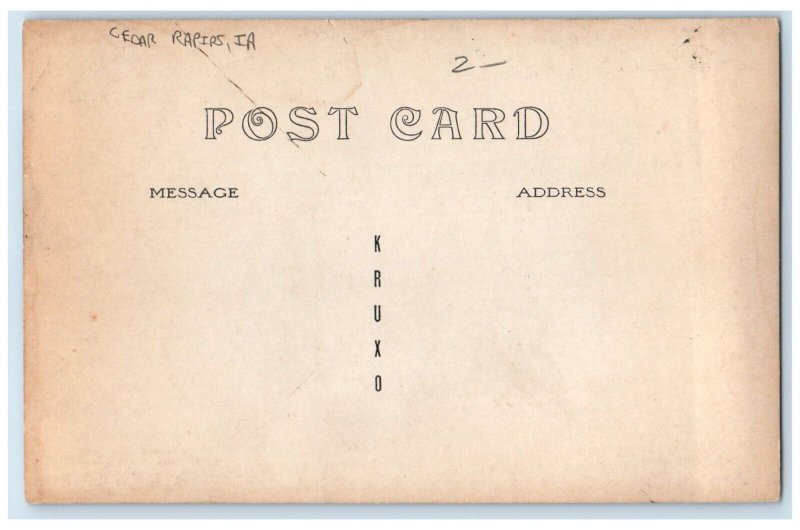 c1910's Rock View Tavern Boat Scene Cedar Rapids Iowa IA RPPC Photo Postcard