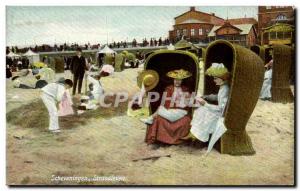 Old Postcard Netherlands Scheveningen Strandleven