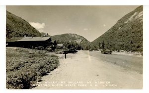 NH - Crawford Notch.  Mt Willard & Willey House     RPPC