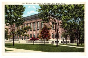 Antique New Library, University of Michigan, Ann Arbor, MI Postcard