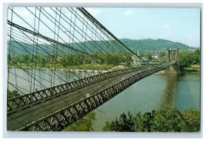 Vintage Wheeling Suspension Bridge. Postcard P93E