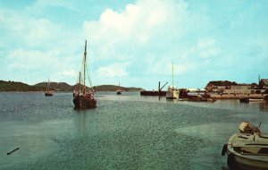 Vintage Postcard Caribbean Island St. Johns Harbour Antigua West Indies