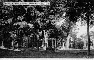 Belvidere New Jersey Warren Court House Street View Antique Postcard K48970