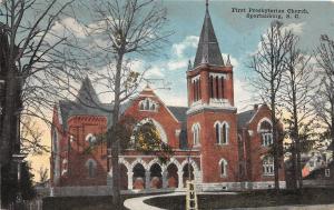 B58/ Spartanburg South Carolina SC Postcard c1910 First Presbyterian Church