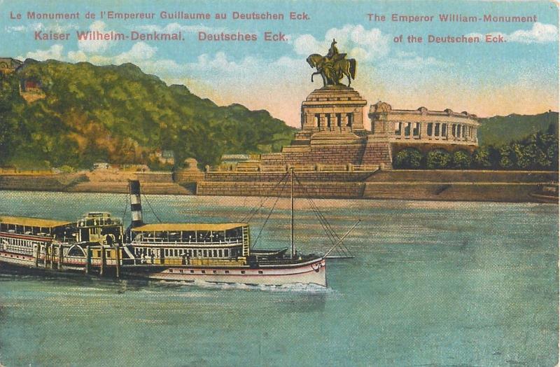 Germany the Emperor William Monument of the Deutschen Eck steamer ship 