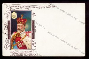 ROY086 - King Edward VII - His Majesty's Coronation - gold embossed postcard