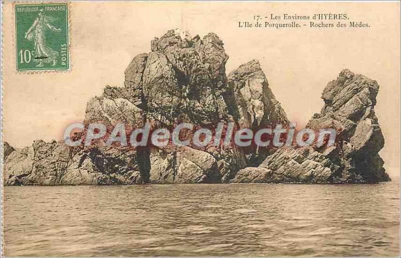 Postcard Old Surroundings of Hyeres Island Rocks dePorquerolle Medes