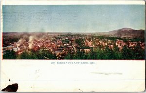 Aerial View of Coeur d'Alene ID Undivided Back Vintage Postcard B75