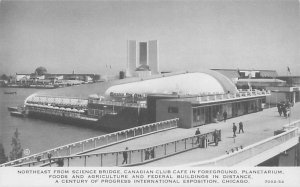 1933 Chicago World's Fair Canadian Club Cafe B&W Litho Postcard Unused