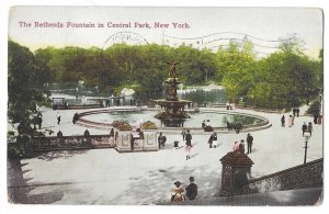 The Bethesda Fountain in Central Park, New York mailed 1910 Success Post Card
