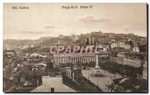 Postcard Old Lisboa Praca d Pedro