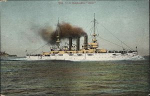 US Battleship Ohio at Sea c1910 Vintage Postcard