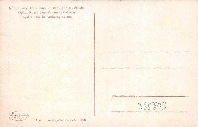 B35803 Budapest M kir Operhaz az Andrassy uton  hungary