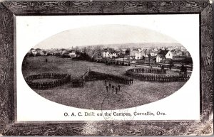 O.A.C. Drill on Campus, Corvallis OR Vintage Postcard L53
