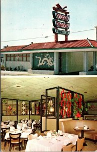 Golden Dragon Restaurant Virginia Beach Virginia Postcard interior dining, sign