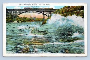 Whirlpool Rapids Grand Trunk Bridge Niagara Falls New York NY UNP WB Postcard N2
